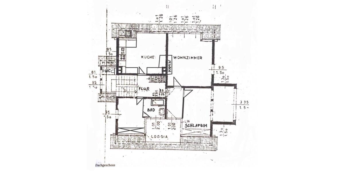 Dachgeschoßwohnung Göttingen Oststadt - 2.5 Zimmer, 105 m&sup2;, 1.200&euro; | Angebot:25455585