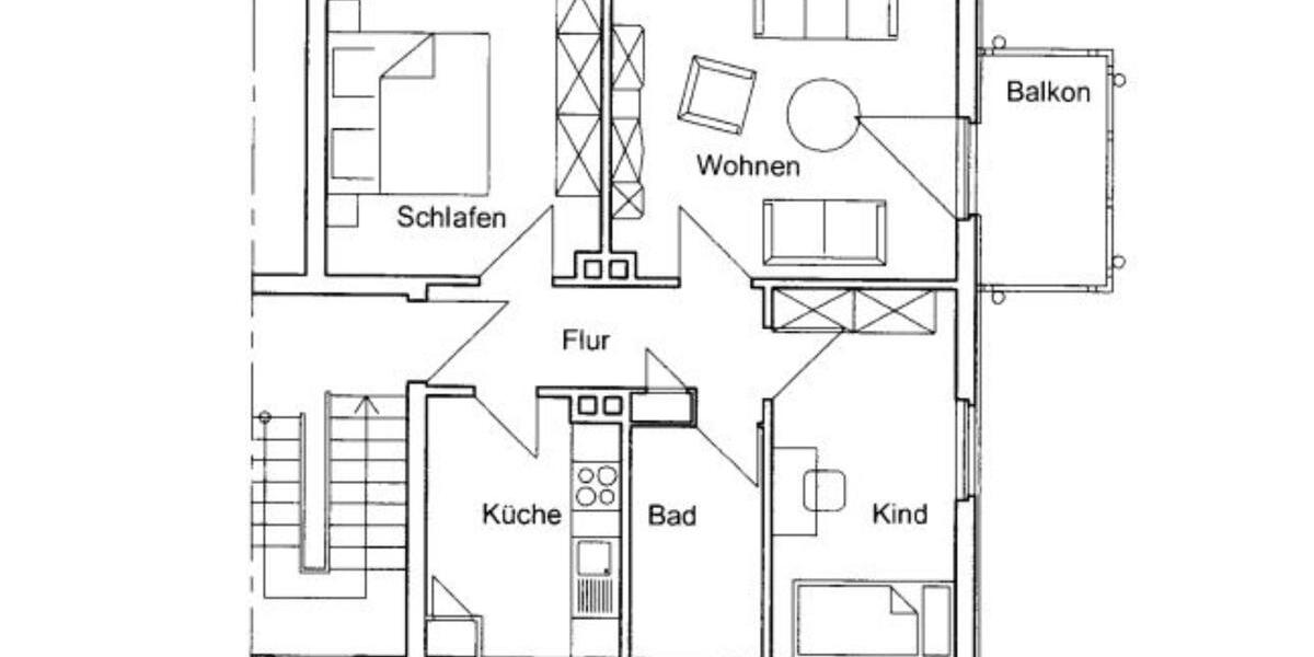 Etagenwohnung Rosdorf - 3 Zimmer, 59 m&sup2;, 470&euro; | Angebot:25239135