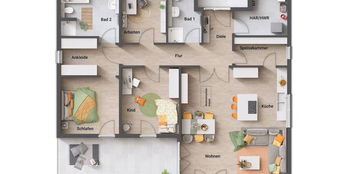 Bungalow Neu-Eichenberg Marzhausen - 6 Zimmer, 138 m&sup2;, 327.600&euro; | Angebot:25986293