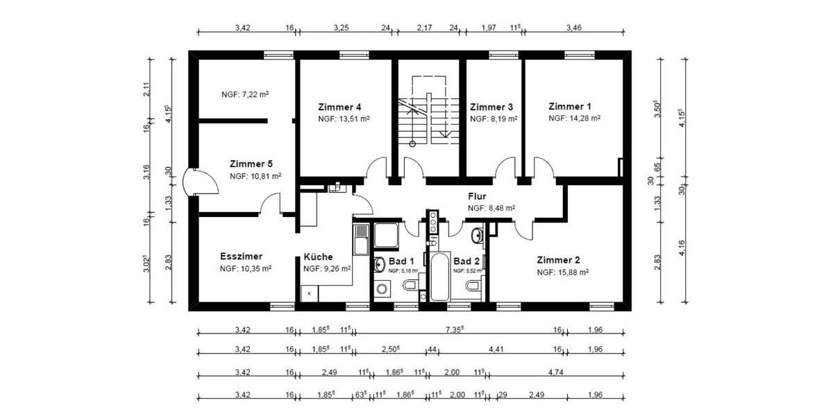 Etagenwohnung Hann. Münden - 5 Zimmer, 109 m&sup2;, 750&euro; | Angebot:23909154