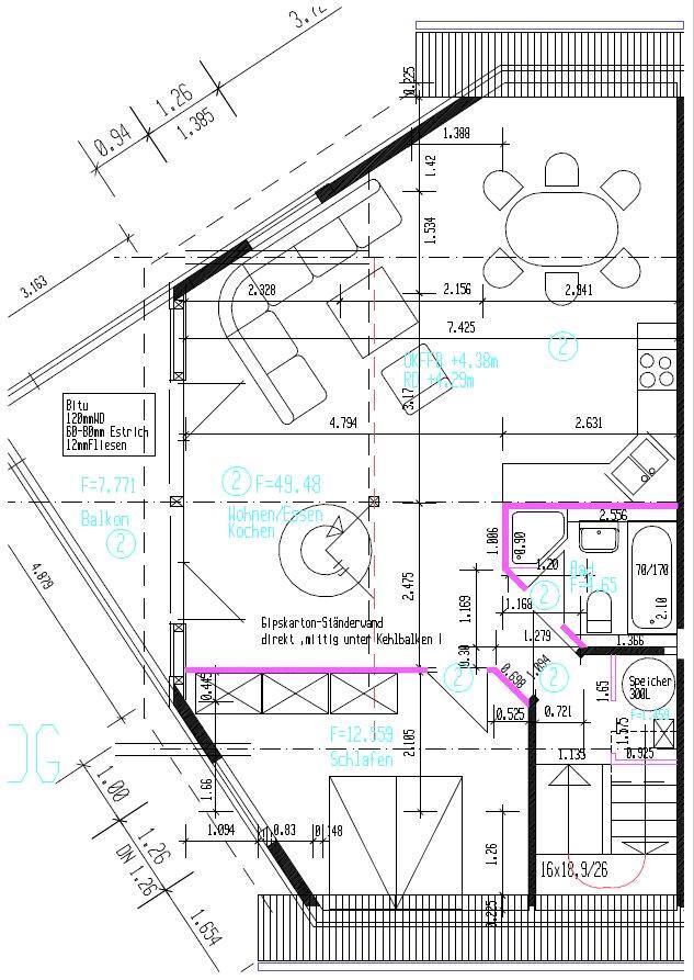 2zkb Wohnung Schlafpore 81qm Balkon