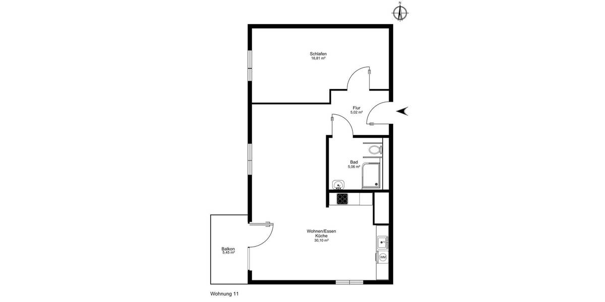 Etagenwohnung Göttingen Weende - 2 Zimmer, 59 m&sup2;, 1.140&euro; | Angebot:26470821