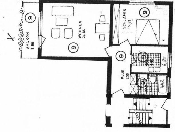 Etagenwohnung Göttingen Roringen - 2 Zimmer, 61 m&sup2;, 185.000&euro; | Angebot:26029528