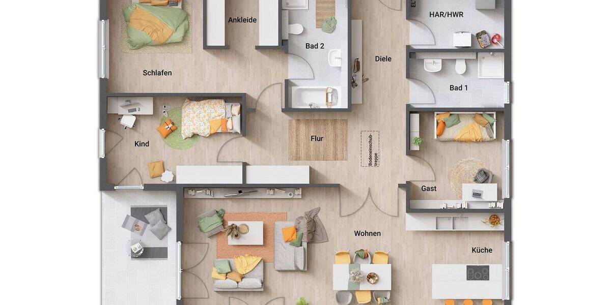 Bungalow Neu-Eichenberg Marzhausen - 6 Zimmer, 138 m&sup2;, 327.600&euro; | Angebot:25986293