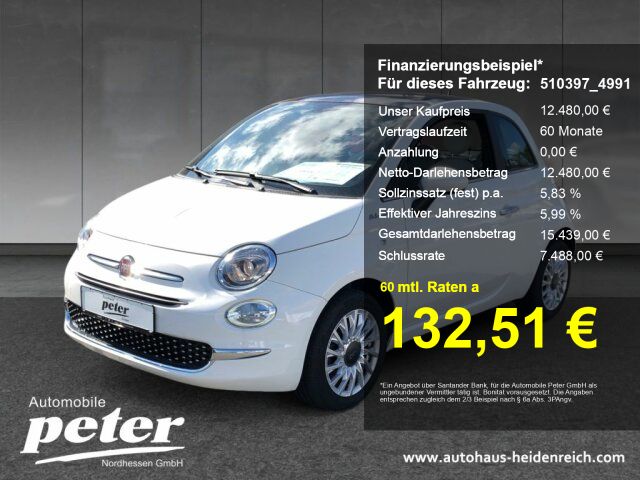 Fiat 500 37.618 km 12.480 € Witzenhausen 37213