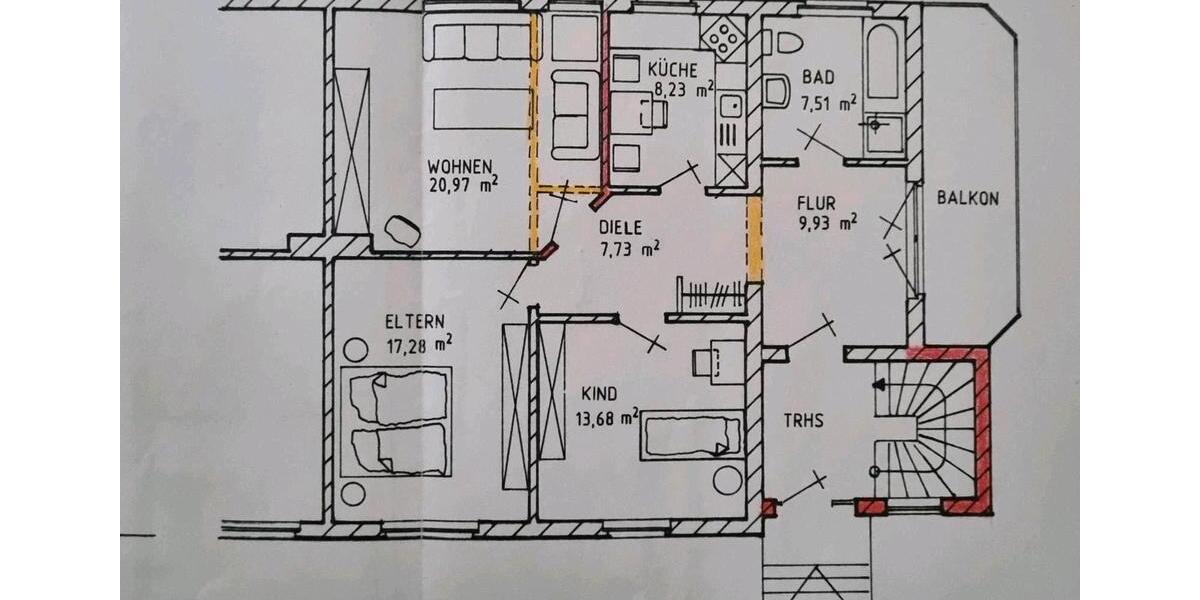 Erdgeschoßwohnung Göttingen - 3 Zimmer, 90 m&sup2;, 289.000&euro; | Angebot:26041527