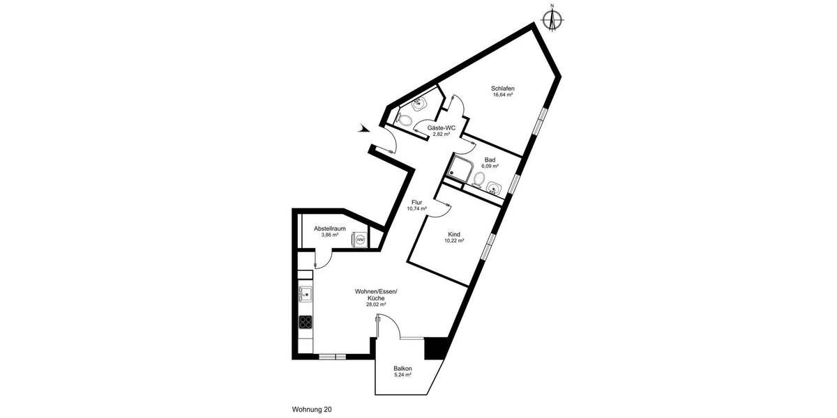 Etagenwohnung Göttingen Weende - 3 Zimmer, 80 m&sup2;, 1.370&euro; | Angebot:26470822