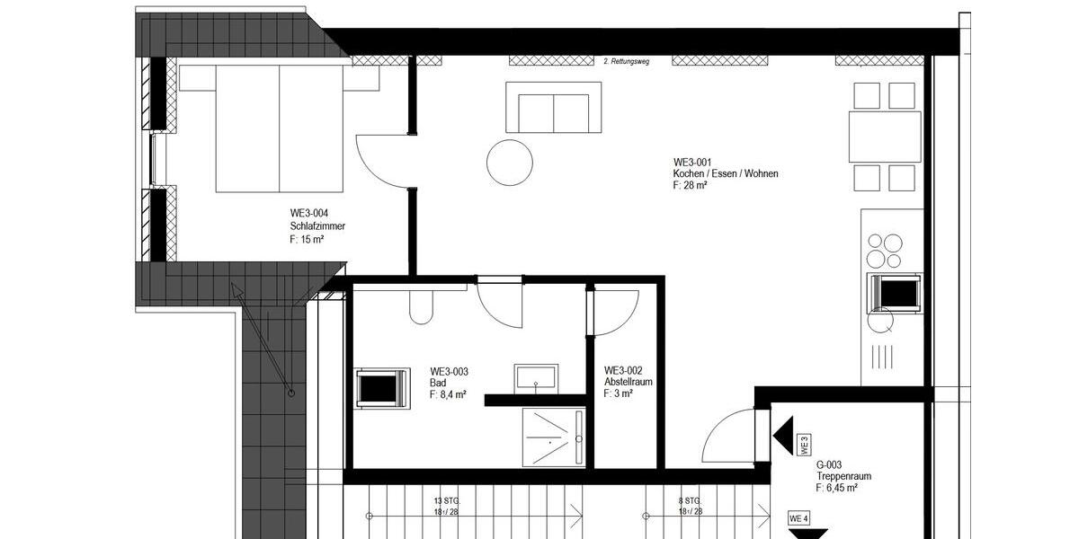 Neubau Wohnung im Obergeschoss 2 zimmer
