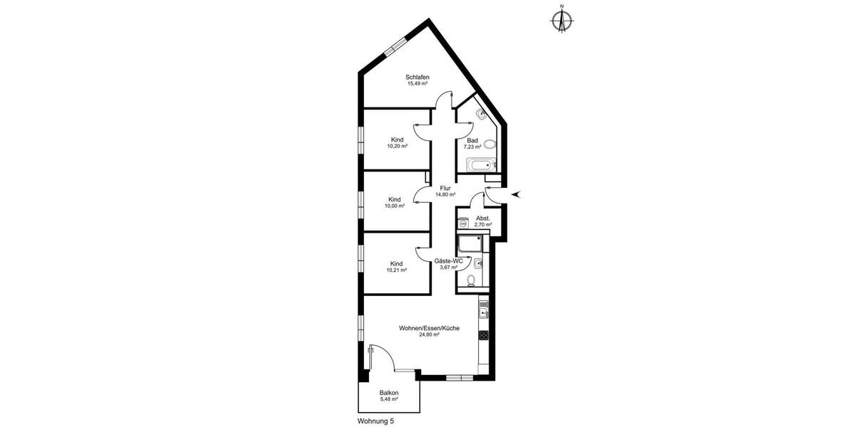 Etagenwohnung Göttingen Weende - 5 Zimmer, 101 m&sup2;, 1.680&euro; | Angebot:26891431