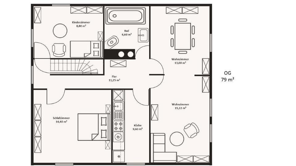 Etagenwohnung Nörten-Hardenberg Hardenberg - 3 Zimmer, 78 m&sup2;, 600&euro; | Angebot:26446971