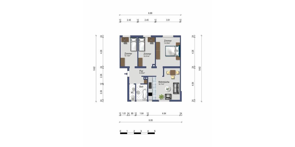 Etagenwohnung Bad Sooden-Allendorf Allendorf - 3 Zimmer, 450&euro; | Angebot:22083218