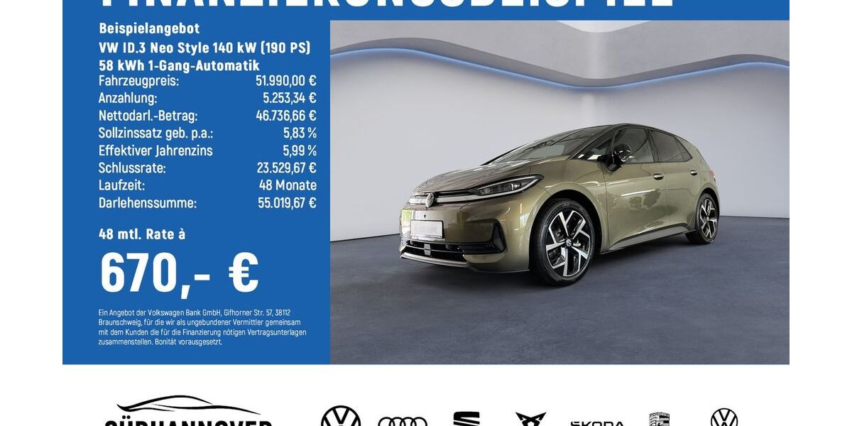 VW ID.3 2.000 km 51.990 &euro; Göttingen 37081