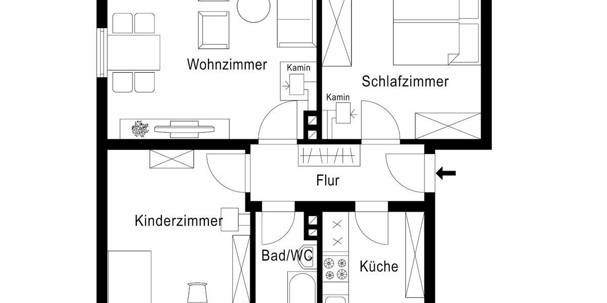 Erdgeschoßwohnung Northeim - 3 Zimmer, 64 m&sup2;, 572&euro; | Angebot:26629401