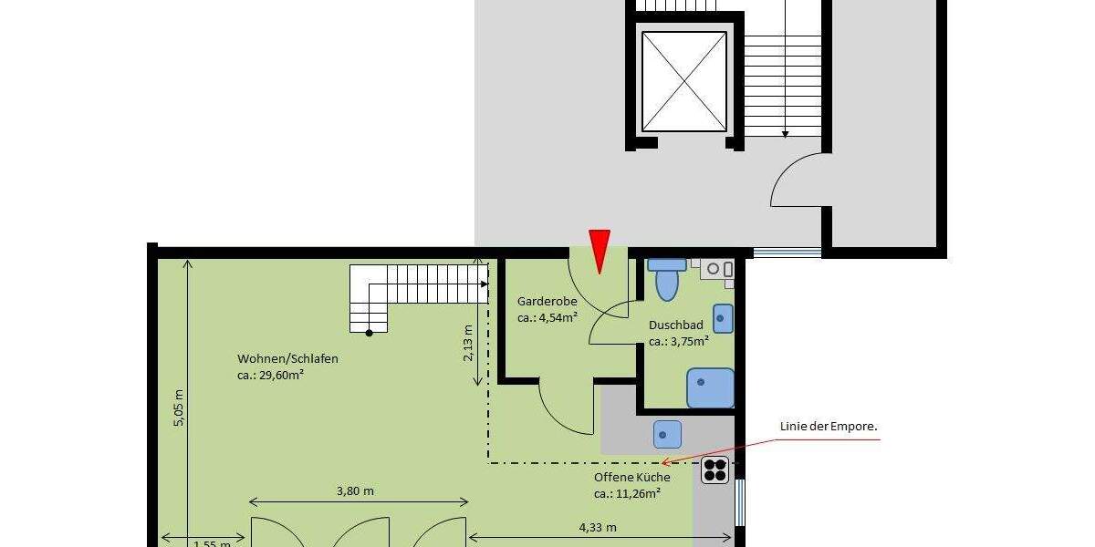 Etagenwohnung Göttingen Oststadt - 2 Zimmer, 70 m&sup2;, 900&euro; | Angebot:25837230