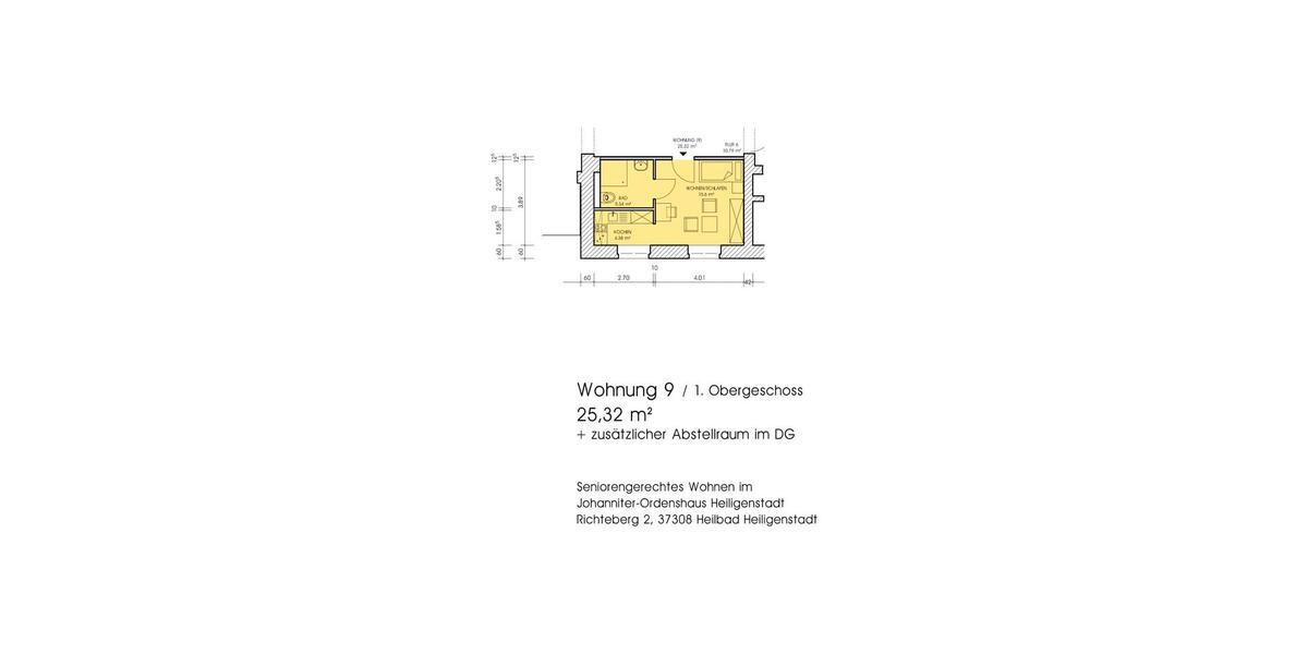 Etagenwohnung Heilbad Heiligenstadt - 1 Zimmer, 25 m&sup2;, 240&euro; | Angebot:26251306