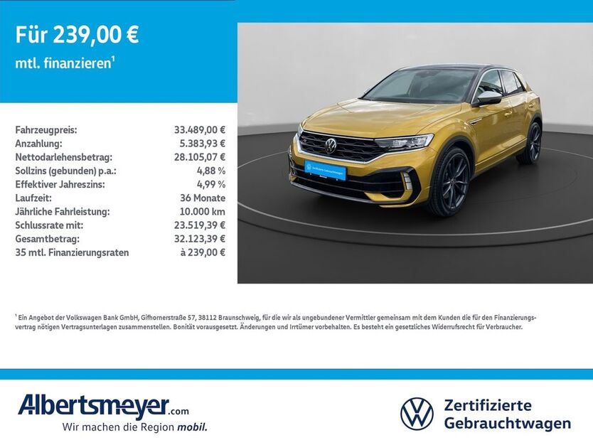 VW T-Roc 38.770 km 33.489 € Leinefelde-Worbis/DE 37327