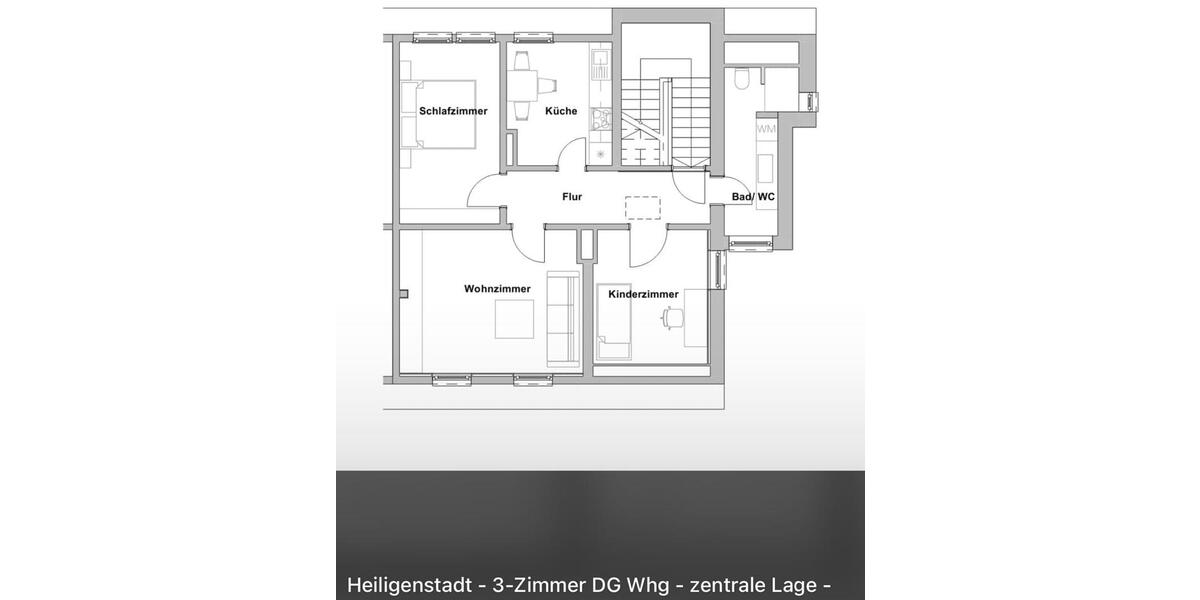 Dachgeschoßwohnung Heilbad Heiligenstadt - 3 Zimmer, 65 m&sup2;, 750&euro; | Angebot:25481878