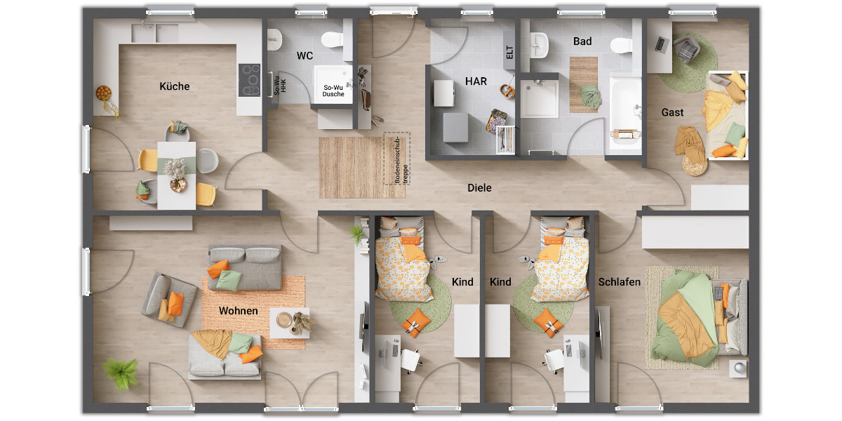 Bungalow Gleichen Bremke - 6 Zimmer, 130 m&sup2;, 271.290&euro; | Angebot:25700391