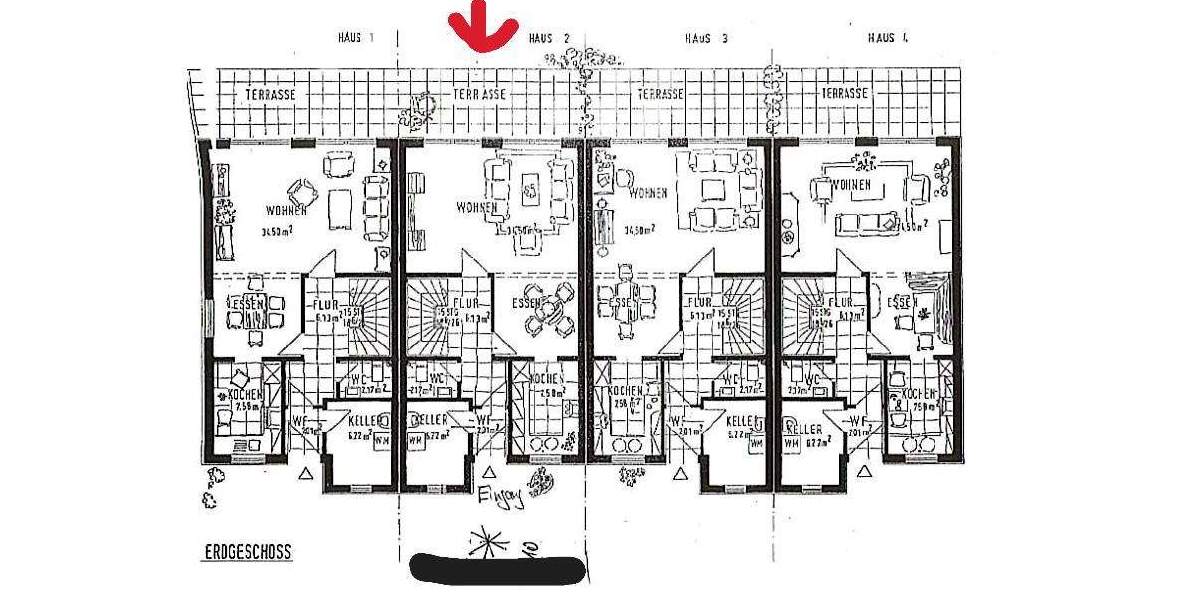 Reihenmittelhaus Göttingen Grone - 4 Zimmer, 105 m&sup2;, 369.000&euro; | Angebot:25210020