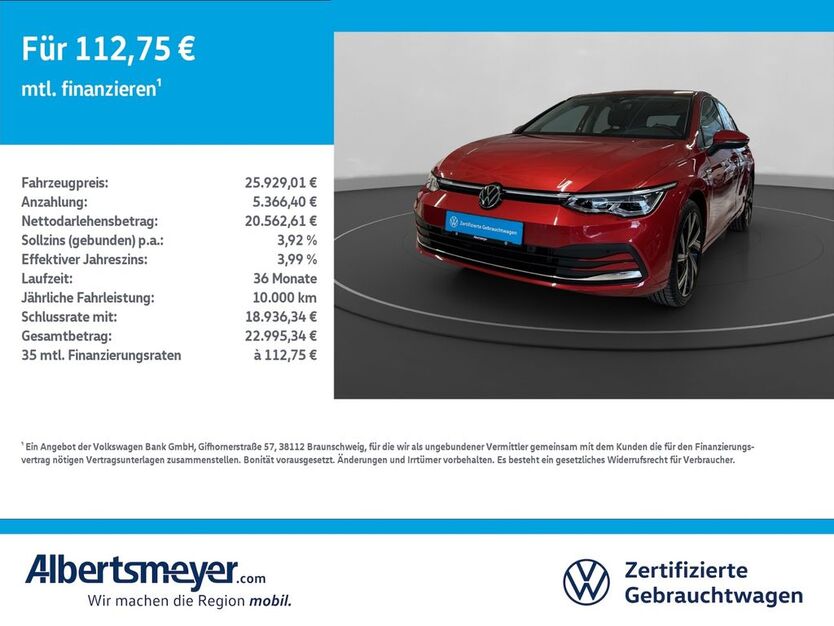 VW Golf 20.184 km 25.929 € Leinefelde-Worbis/DE 37327
