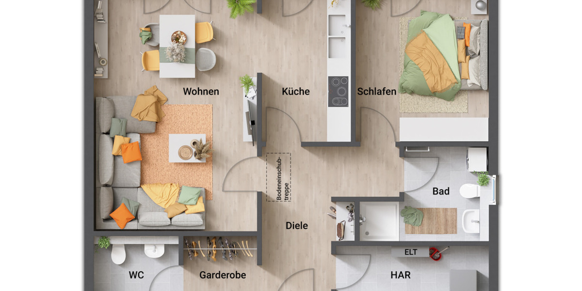 Bungalow Neu-Eichenberg Marzhausen - 4 Zimmer, 77 m&sup2;, 240.400&euro; | Angebot:25986291