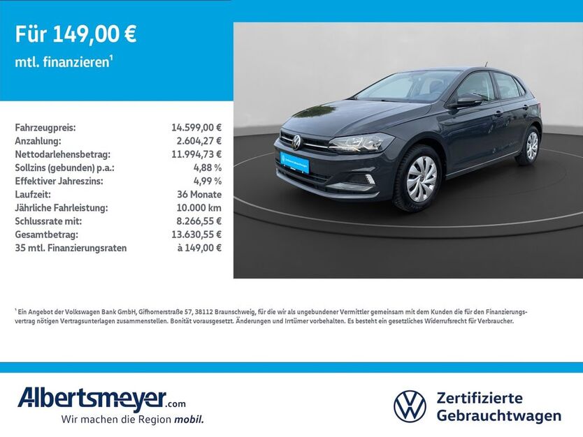 VW Polo 45.273 km 14.599 € Leinefelde-Worbis/DE 37327