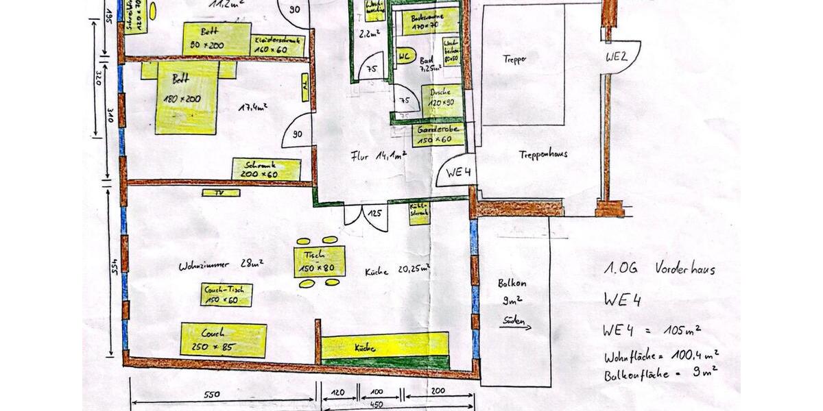 Etagenwohnung Heilbad Heiligenstadt - 3 Zimmer, 105 m&sup2;, 1.049&euro; | Angebot:26508181