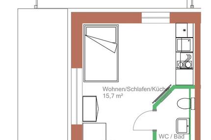 Wohnung Göttingen Oststadt - 1 Zimmer, 23 m&sup2;, 575&euro; | Angebot:26455817