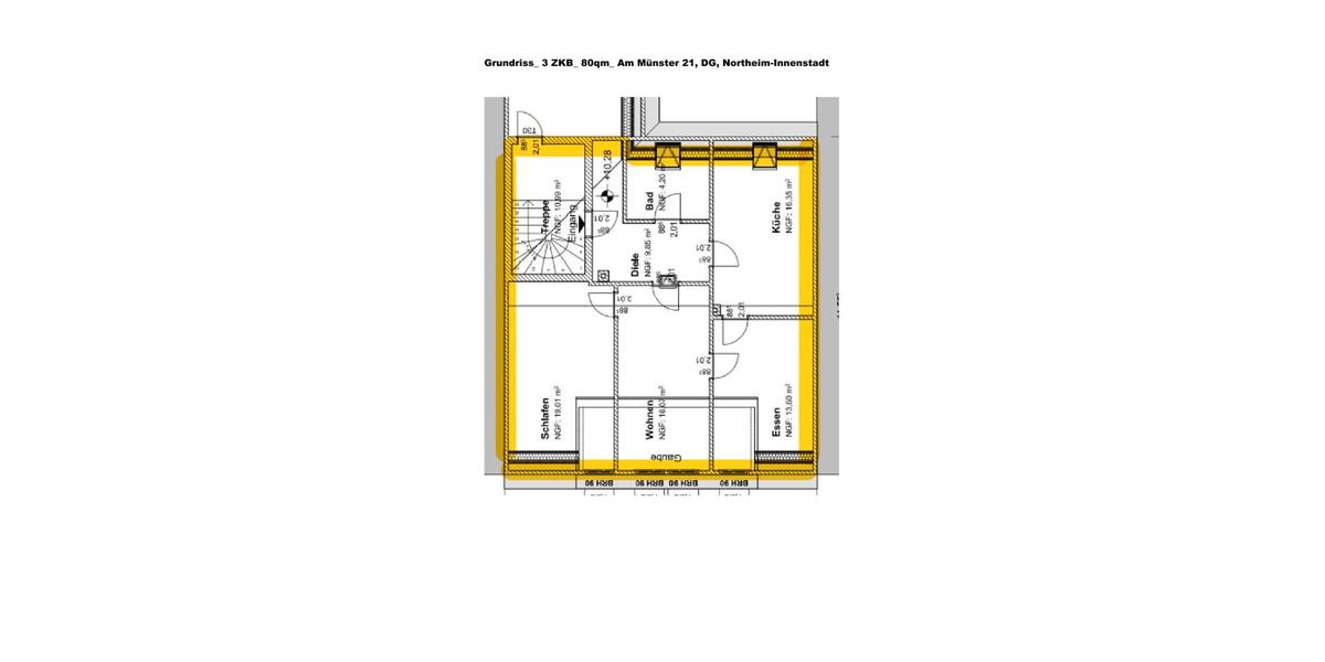 Dachgeschoßwohnung Northeim - 3 Zimmer, 80 m&sup2;, 600&euro; | Angebot:26381996