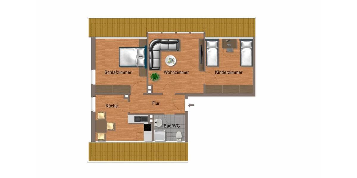 Dachgeschoßwohnung Northeim - 3 Zimmer, 59 m&sup2;, 430&euro; | Angebot:26426424