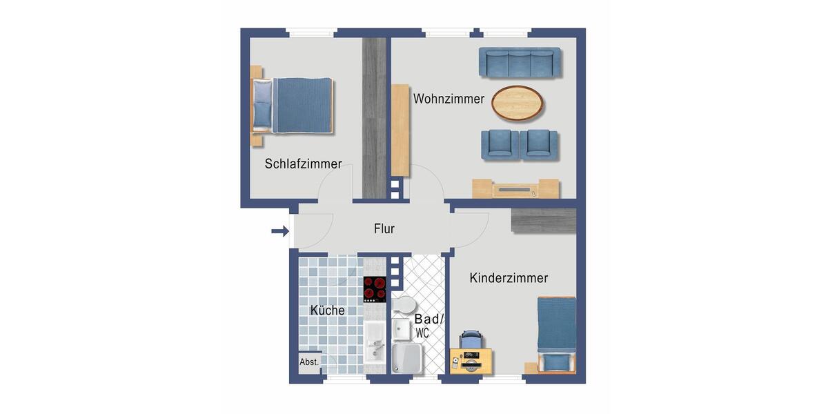 Etagenwohnung Moringen - 3 Zimmer, 61 m&sup2;, 420&euro; | Angebot:25305185