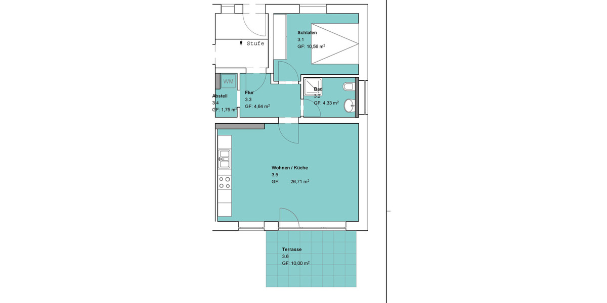 Etagenwohnung Göttingen Geismar - 2 Zimmer, 53 m&sup2;, 680&euro; | Angebot:26450359