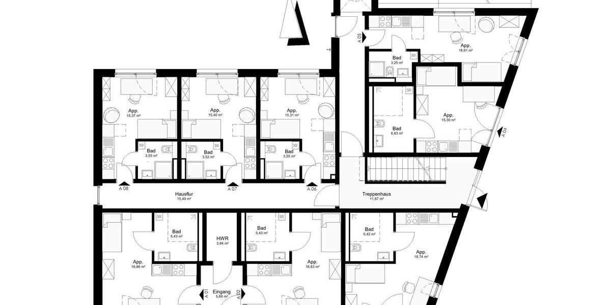 Etagenwohnung Göttingen Grone - 1 Zimmer, 22 m&sup2;, 360&euro; | Angebot:26340640