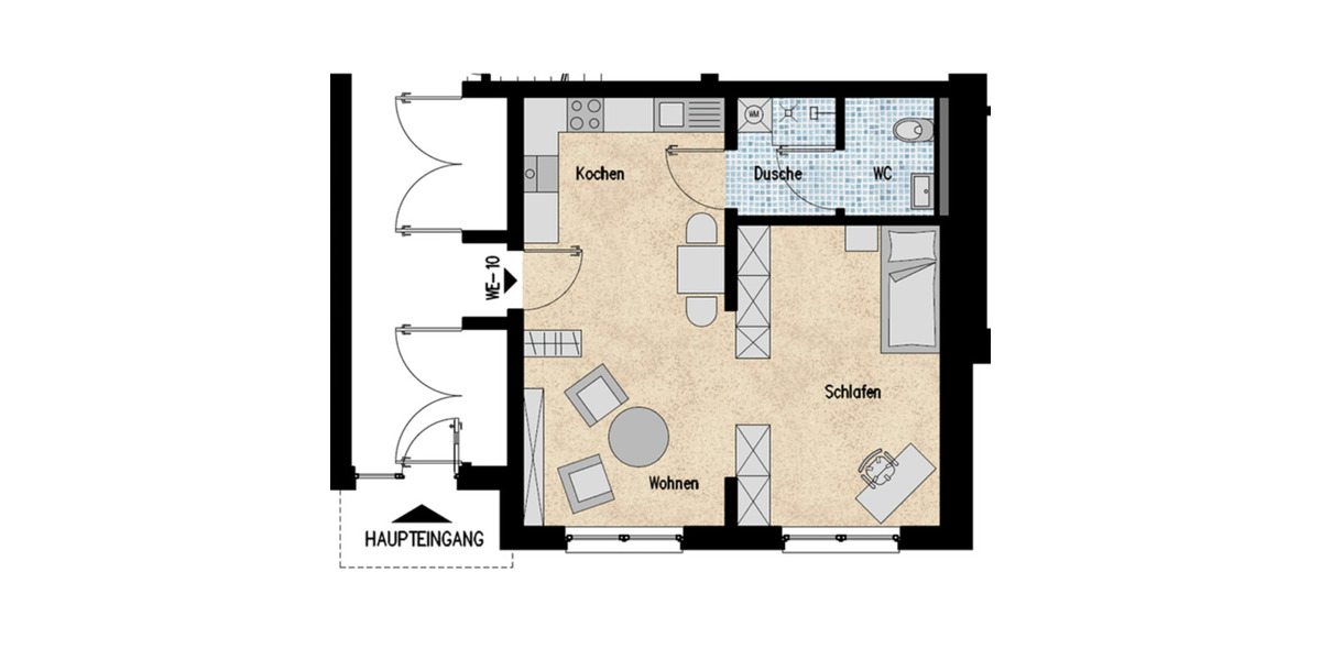 Erdgeschoßwohnung Heilbad Heiligenstadt - 1 Zimmer, 48 m&sup2;, 480&euro; | Angebot:23514127